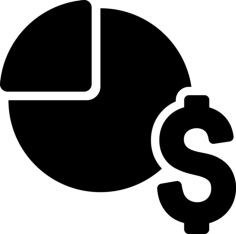 Pie Chart With Dollar Tracing Svg Vector, Free Vectors File